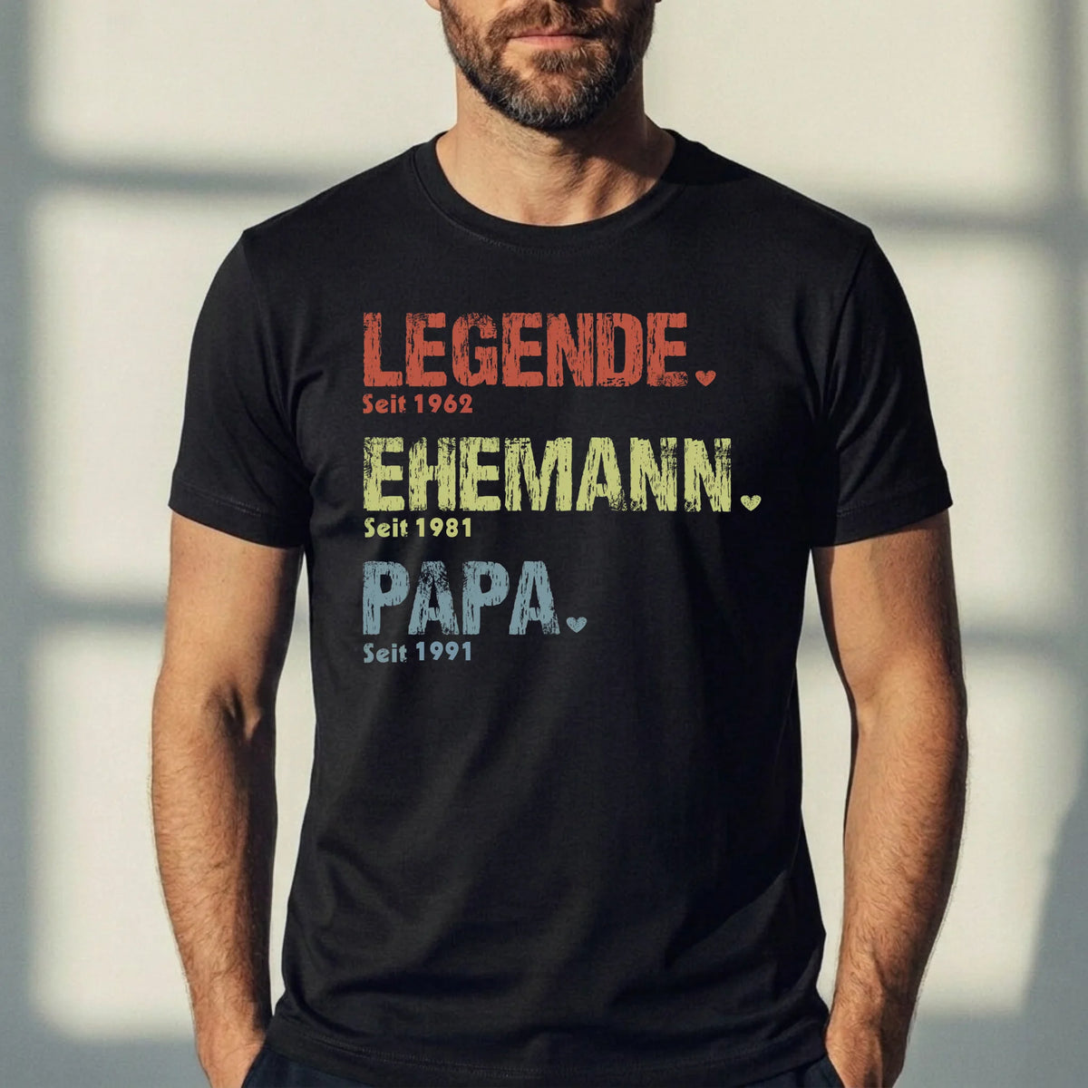 Personalisiertes T-Shirt mit Namen für Papa und Opa Legende, Ehemann, Papa und Opa