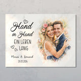 Hand in Hand - Personalisiertes Poster mit Wasserfarben-Effekt