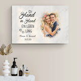 Hand in Hand - Personalisierte Leinwand mit Wasserfarben-Effekt