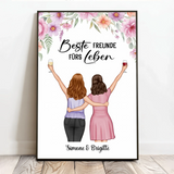 Personalisiertes Poster für Besties und Schwestern mit Illustration Freundinnen – Motiv 3