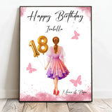 Personalisiertes Poster zum Geburtstag für Frauen mit Ballonzahl Happy Birthday – Motiv 2