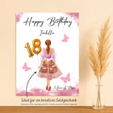 Personalisiertes Poster zum Geburtstag für Frauen mit Ballonzahl Happy Birthday – Motiv 5