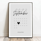 Personalisiertes Poster für Paare im Kalender Design zum Jahrestag Unser Tag – Motiv 3