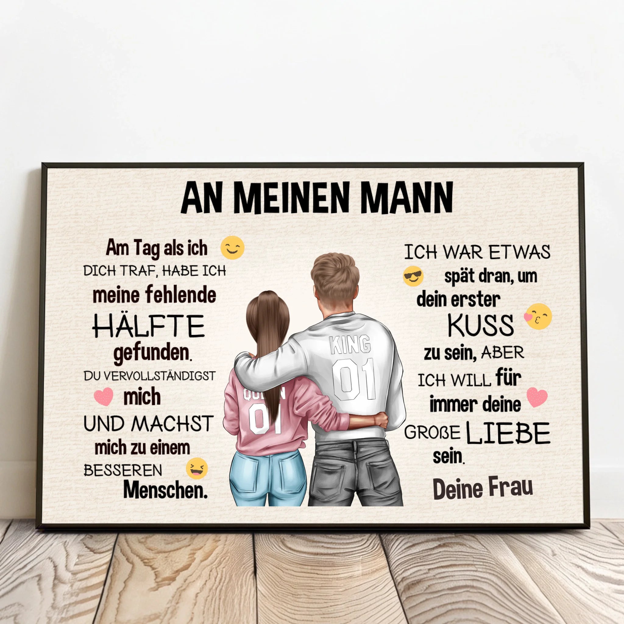 Personalisiertes Poster mit Foto für Paare – An meinen Schatz