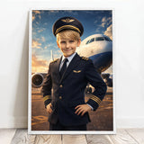 Personalisiertes Poster mit epischer Flugzeug-Szene für Kids Pilot – Motiv 9