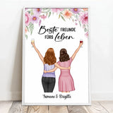 Personalisiertes Poster für Besties und Schwestern mit Illustration Freundinnen – Motiv 7