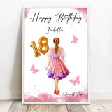 Personalisiertes Poster zum Geburtstag für Frauen mit Ballonzahl Happy Birthday – Motiv 11