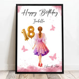 Personalisiertes Poster zum Geburtstag für Frauen mit Ballonzahl Happy Birthday – Motiv 6