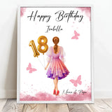 Personalisiertes Poster zum Geburtstag für Frauen mit Ballonzahl Happy Birthday – Motiv 10