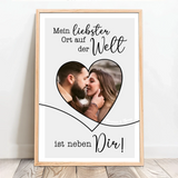 Personalisiertes Poster mit Foto in Herzform für Paare Neben Dir – Motiv 10