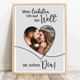 Personalisiertes Poster mit Foto in Herzform für Paare Neben Dir – Motiv 11