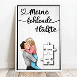Personalisiertes Poster für Paare mit Puzzleteildesign Meine fehlende Hälfte – Motiv 9