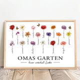 Personalisiertes Poster mit Blumen für Oma und Mama Hier wächst Liebe – Motiv 10