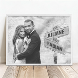 Personalisiertes Poster mit Fotoupload und Jahrestag für Paare Weg der Liebe – Motiv 8