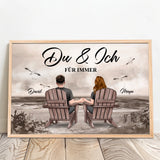 Personalisiertes Poster für Paare mit Blick aufs Meer Du und Ich – Motiv 12