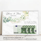 Personalisiertes Poster zur Hochzeit als Geldgeschenk Eure erste Million – Motiv 7