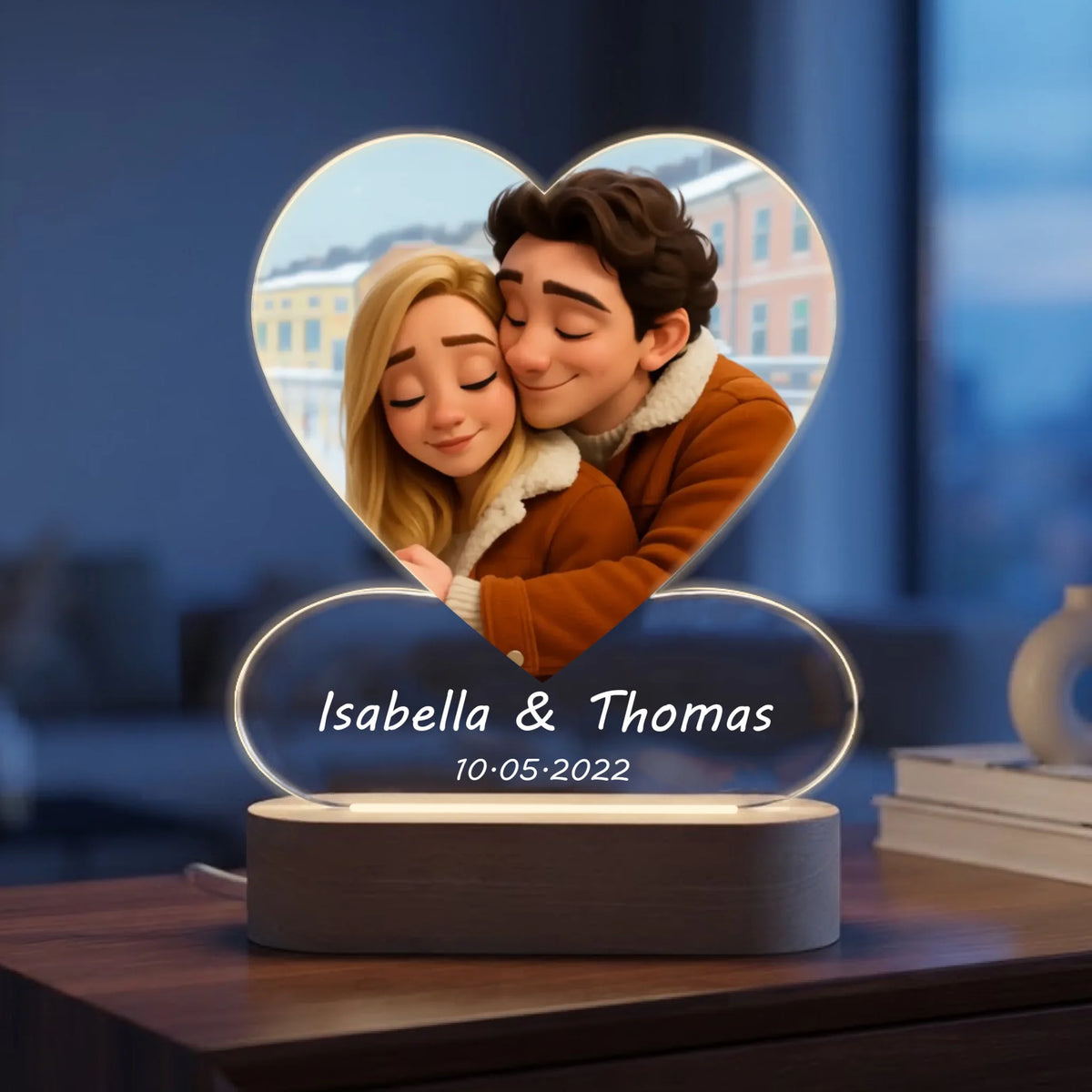 Personalisiertes LED Licht mit Cartoon Effekt Cartoon Love