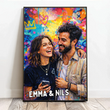 Personalisiertes Poster mit Graffiti-Style für Familie und Paare Urban Family