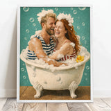 Personalisiertes Poster mit Illustration für Paare und die Familie Badespaß – Motiv 8