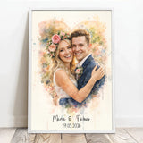 Personalisiertes Poster mit Wasserfarben-Effekt für Paare und zur Hochzeit Zusammen – Motiv 8
