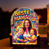 Personalisierter LED Aufsteller für Mama mit Streetart-Effekt Streetart für Mama – Motiv 3