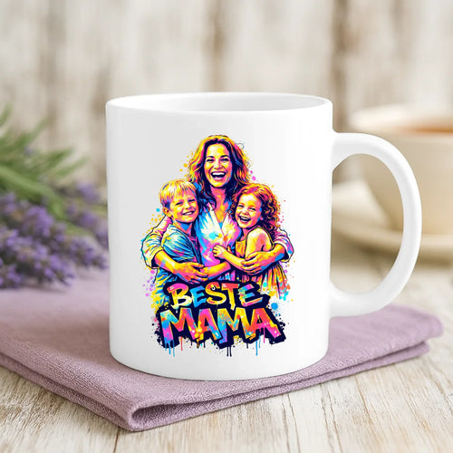 Personalisierte Tasse mit Streetart-Effekt für Mama Streetart für Mama