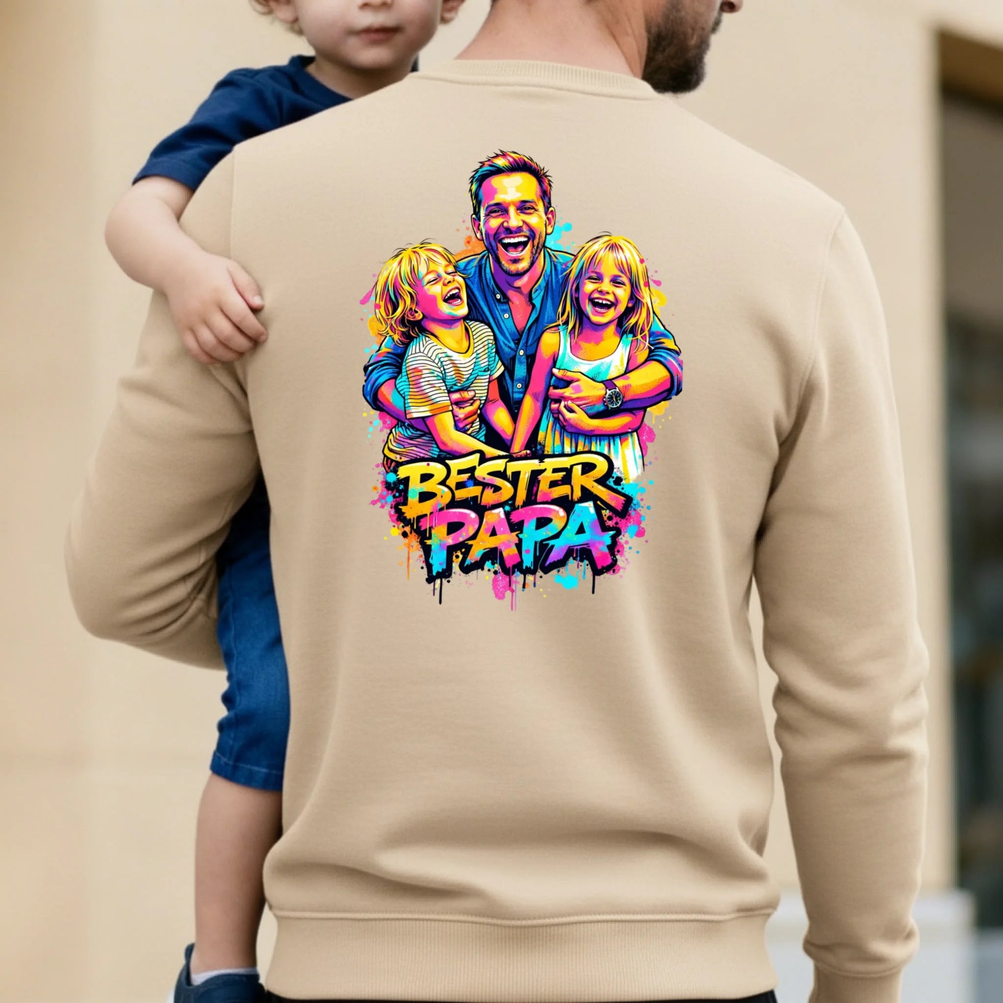 Personalisierter Sweater mit Streetart-Effekt als Backprint für Papa Streetart für Papa – Motiv 4
