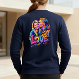 Personalisierter Sweater mit Graffiti-Effekt als Backprint für Paare Streetart Love – Motiv 3
