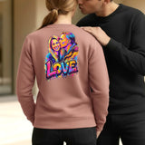 Personalisierter Sweater mit Graffiti-Effekt als Backprint für Paare Streetart Love – Motiv 6