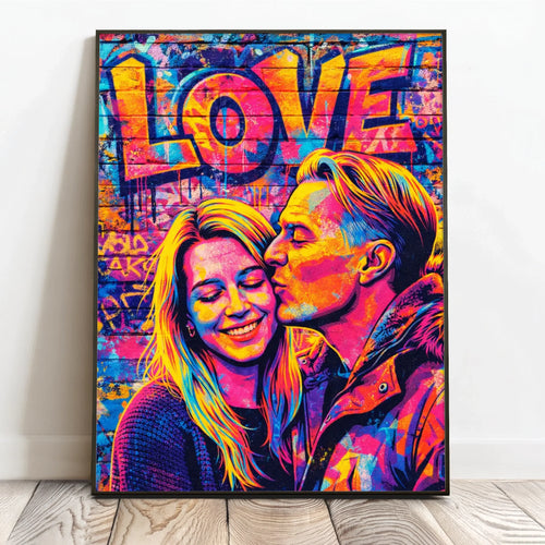 Personalisiertes Poster mit Streetart-Effekt für Paare Streetart Love – Motiv 2