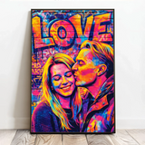 Personalisiertes Poster mit Streetart-Effekt für Paare – Streetart Love – Motiv 3