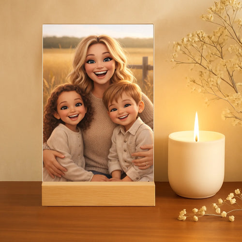 Personalisierter Acrylaufsteller mit Cartoon Effekt für Mama Cartoon Love Mama