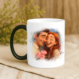 Personalisierte Tasse mit Foto und Cartoon-Effekt für Paare zum Valentinstag Cartoon Love – Motiv 9