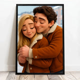 Personalisiertes Poster mit Cartoon 3D Effekt für Paare Cartoon Love – Motiv 3