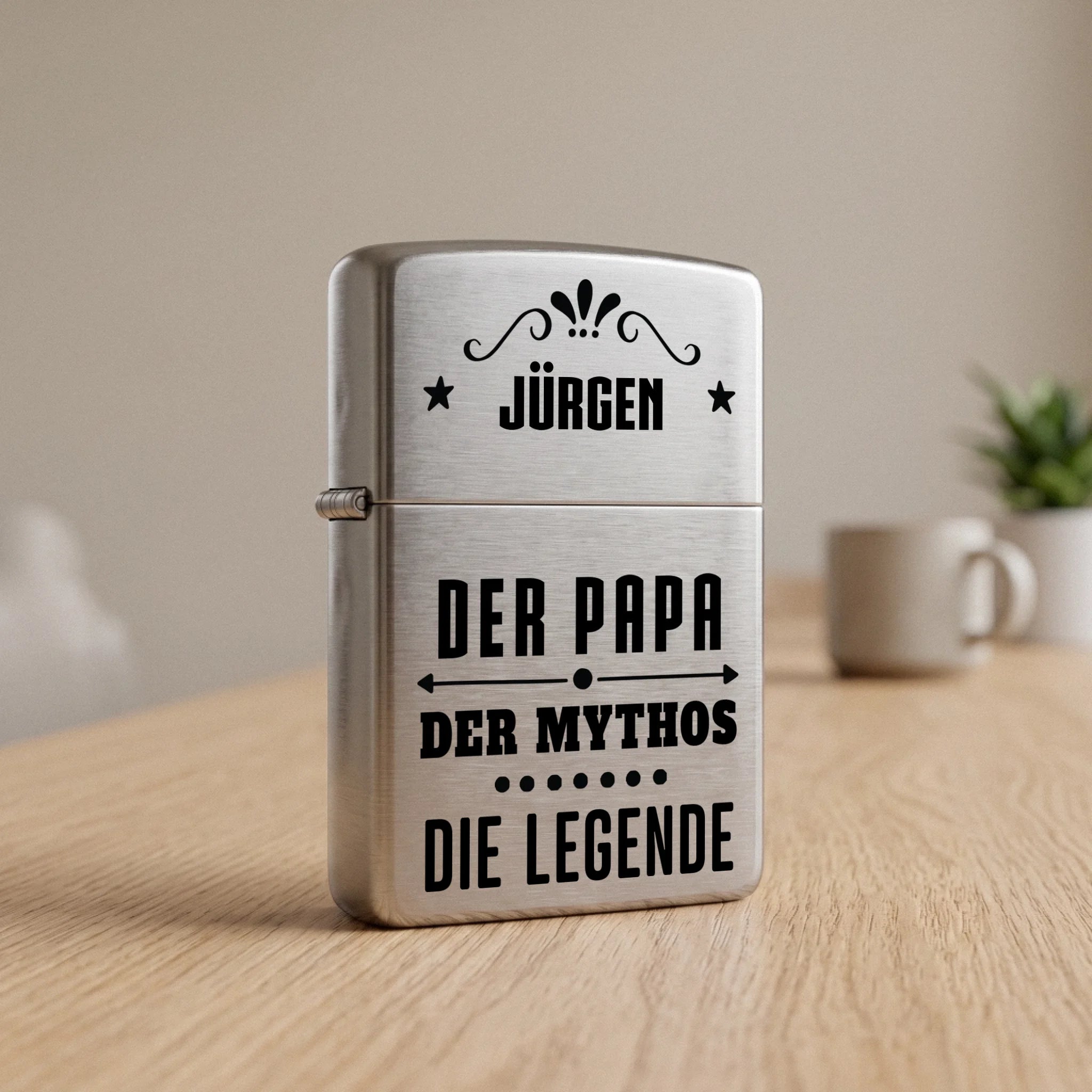 Personalisiertes Benzinfeuerzeug mit Gravur für Papa Der Papa
