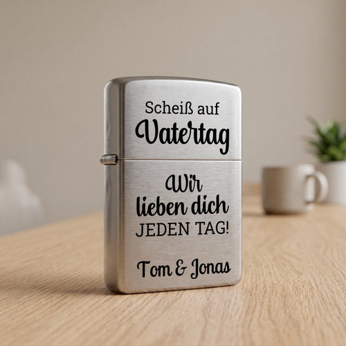 Personalisiertes Benzinfeuerzeug mit Gravur für Papa zum Vatertag Vatertag