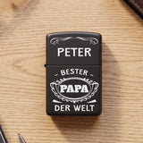 Personalisiertes Benzinfeuerzeug mit Gravur für Papa Bester Papa – Motiv 7