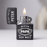 Personalisiertes Benzinfeuerzeug mit Gravur für Papa Bester Papa – Motiv 8