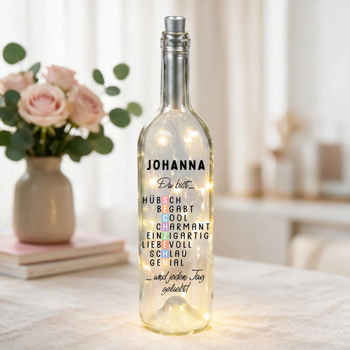 Personalisierte LED Weinflasche zum Geburtstag