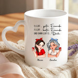 Personalisierte Tasse mit Illustration und Namen für beste Freundinnen – Beste Freunde – Motiv 6
