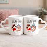 Personalisierte Tasse mit Illustration und Namen für beste Freundinnen – Beste Freunde – Motiv 4