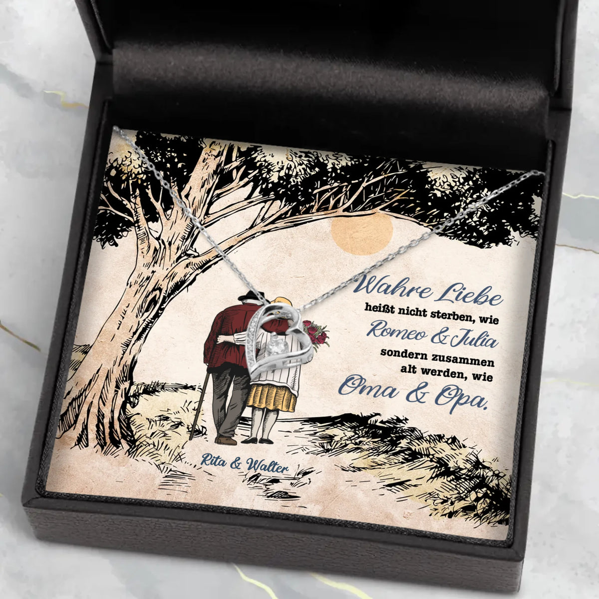 Personalisierte Kette Wahre Liebe mit Druck für Paare