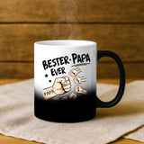 Personalisierte Tasse mit Druck für Papa mit Kindernamen – Bester Papa Ever – Motiv 3