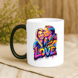Personalisierte Tasse mit Foto-Upload und Streetart-Effekt für Paare – Motiv 7