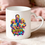 Weiße Tasse mit Herzhenkel und personalisiertem Namen – romantische Geschenkidee von Love & Faith