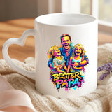 Weiße Tasse mit Herzhenkel und personalisiertem Namen – romantische Geschenkidee von Love & Faith
