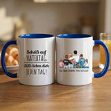 Personalisierte zweifarbige Tasse mit Foto für Papa & Opa – Jeden Tag – Motiv 4