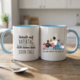 Personalisierte zweifarbige Tasse mit Foto für Papa & Opa – Jeden Tag – Motiv 7