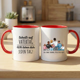 Personalisierte zweifarbige Tasse mit Foto für Papa & Opa – Jeden Tag – Motiv 10