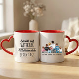 Personalisierte zweifarbige Tasse mit Foto für Papa & Opa – Jeden Tag – Motiv 24